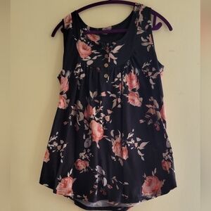 Black blouse with flower